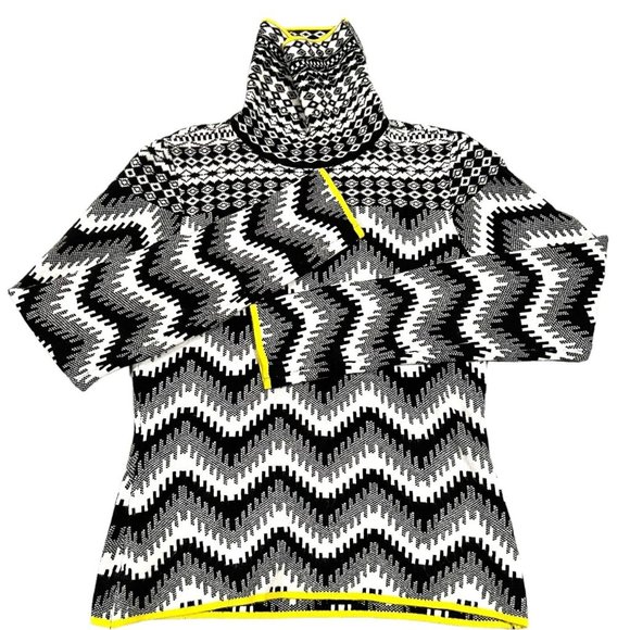 Anthropologie Sweaters - Anthropologie Maeve Ski Slope Turtleneck Sweater Chevron White‎ Size Small